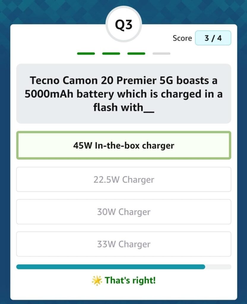 Tecno Camon 20 Premier 5G Boasts A 5000mAh Battery Which Is Charged In A Flash With