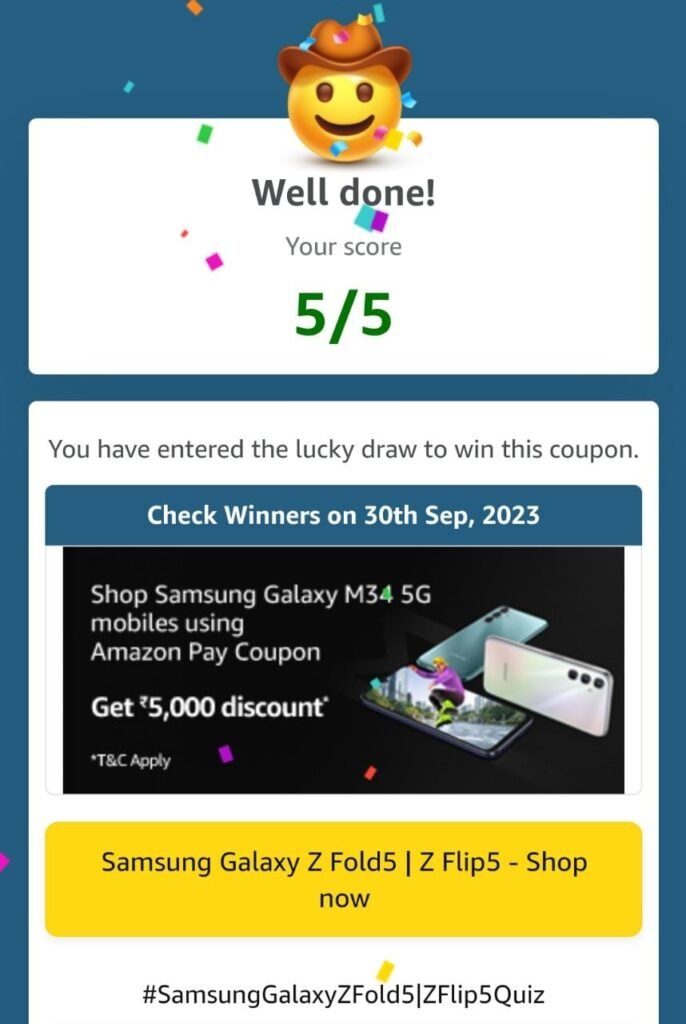 Amazon Samsung Galaxy Flip5 Quiz
