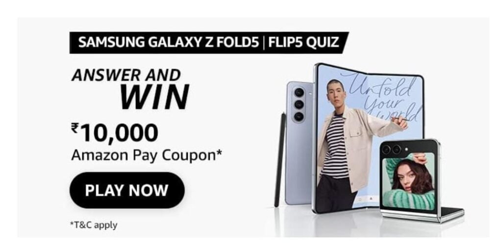 Amazon Samsung Galaxy Z Fold5 Flip5 Quiz Answer