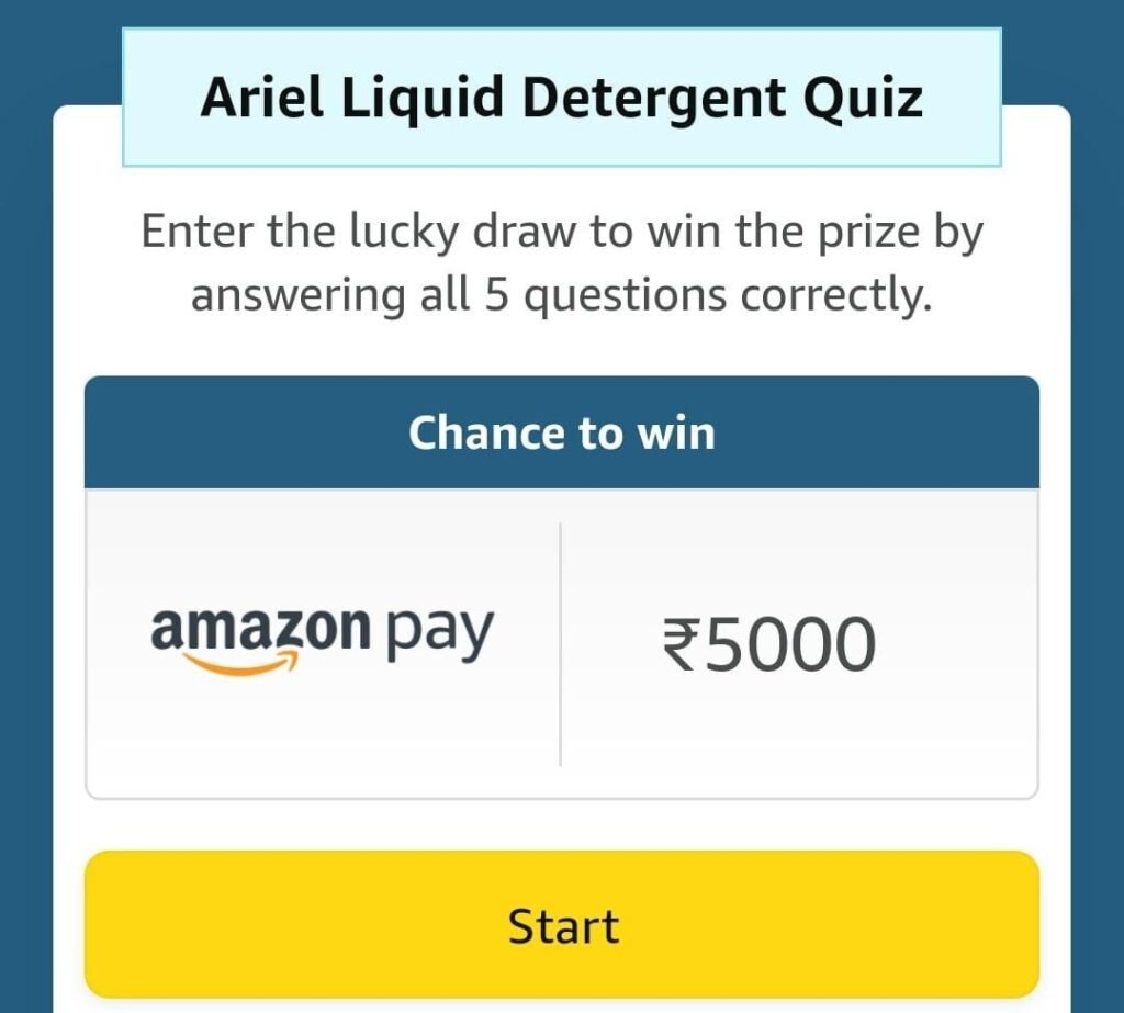 Ariel Liquid Detergent Quiz