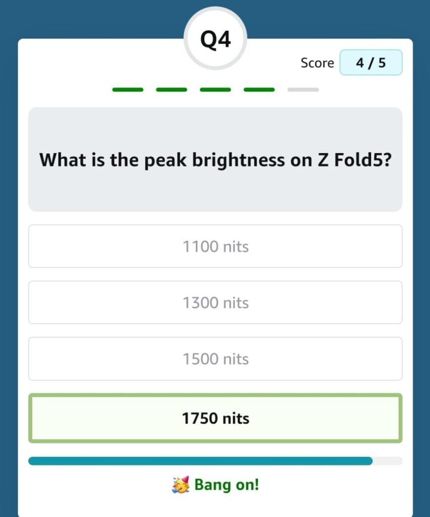 What is the peak brightness on Z Fold5