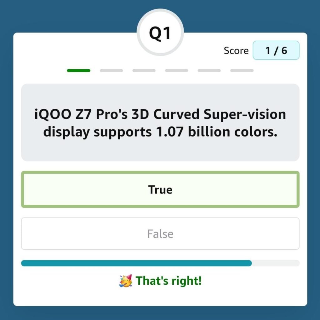 iQOO Z7 Pro's 3D Curved Super-vision display supports 1.07 billion colors