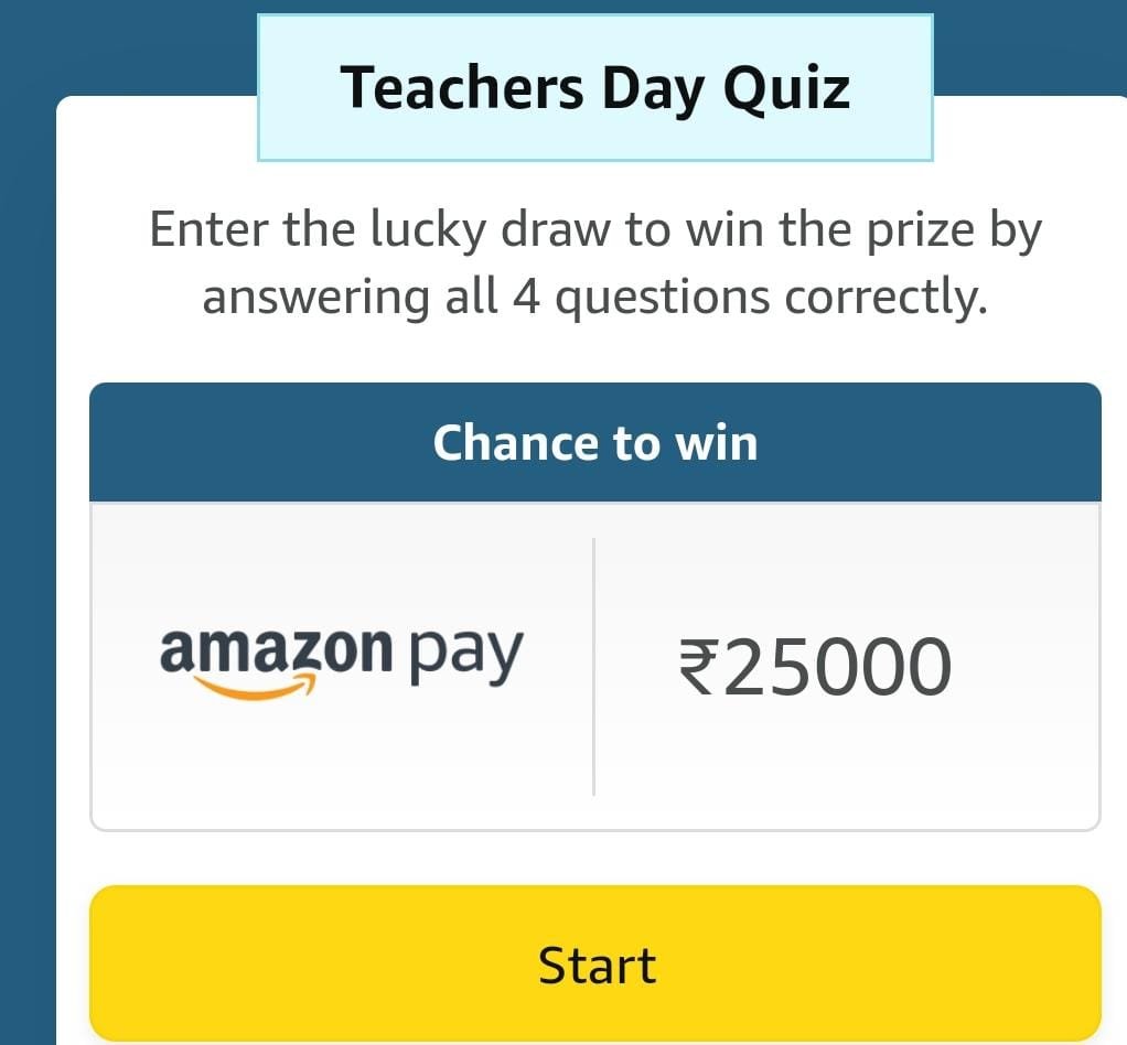 Amazon Techers Day Edition Quiz Answer & Win
