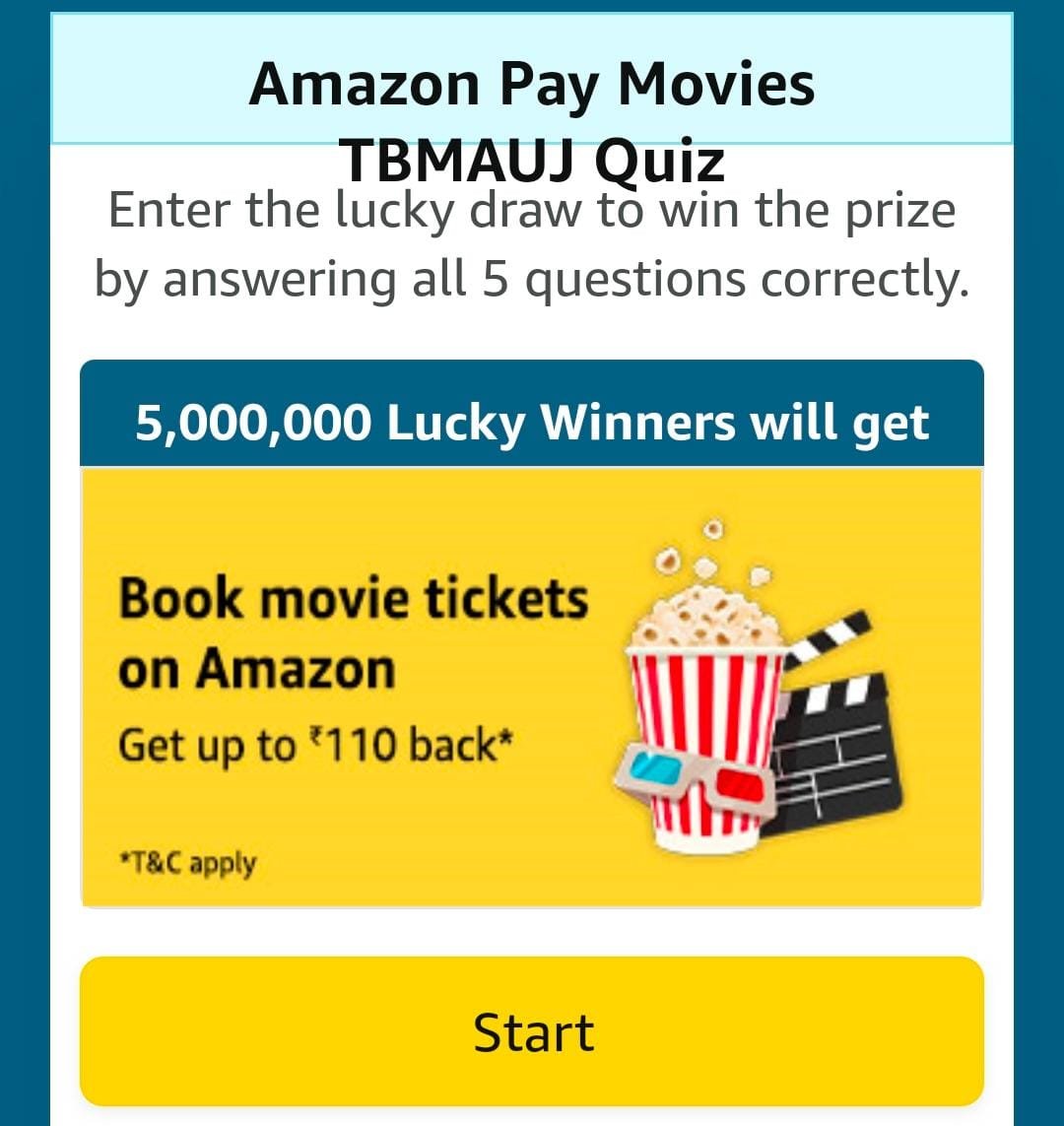 Amazon Pay Movies TBMAUJ Quiz