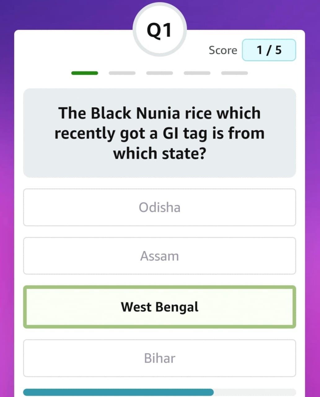 The Black Nunia rice which recently got a GI tag is from which state
