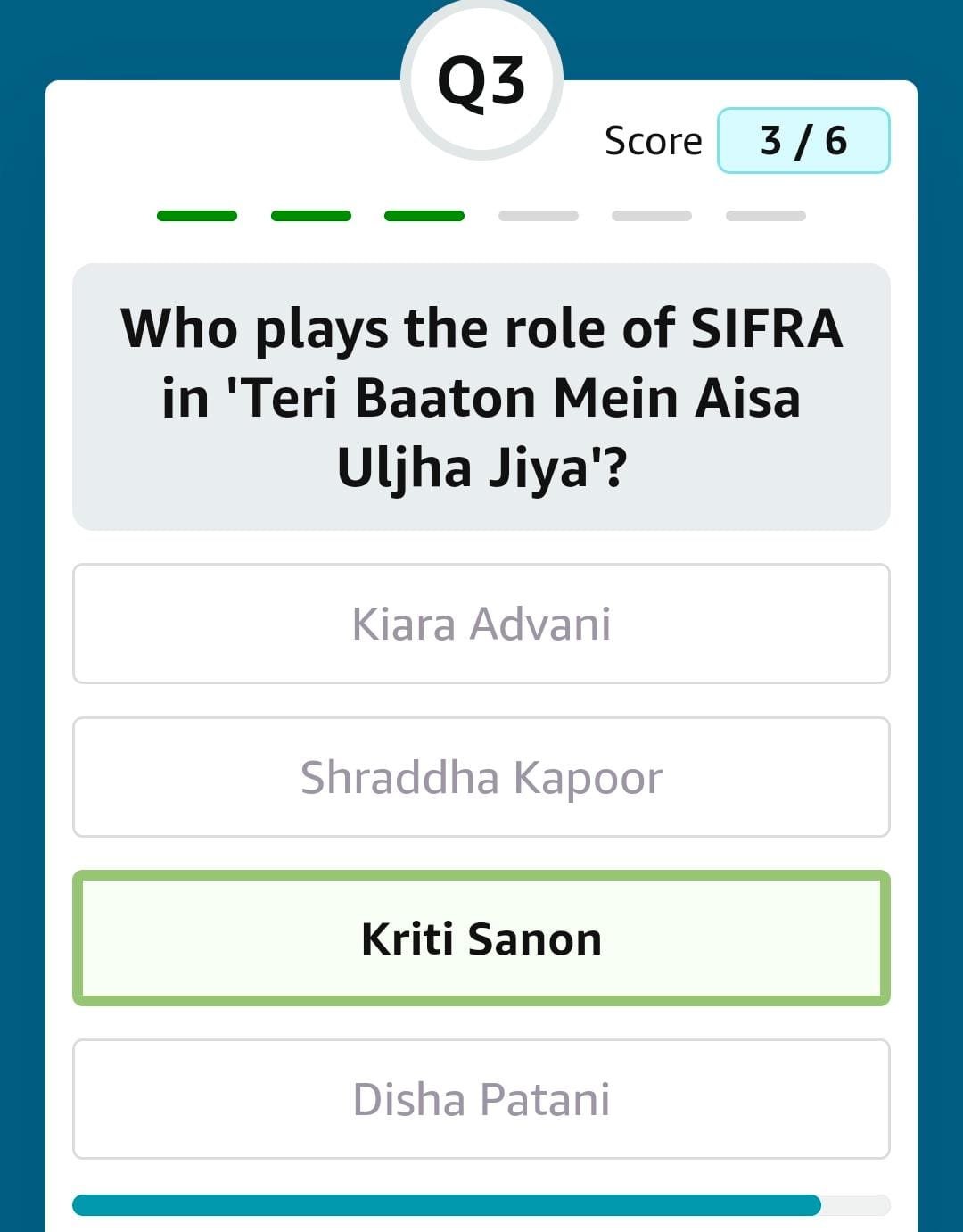 Who plays the role of SIFRA in 'Teri Baaton Mein Aisa Uljha Jiya'?